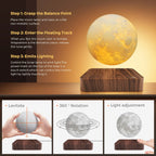 Mexllex Magnetic Floating Moon Lamp - 3D Printed Rotating LED Night Light