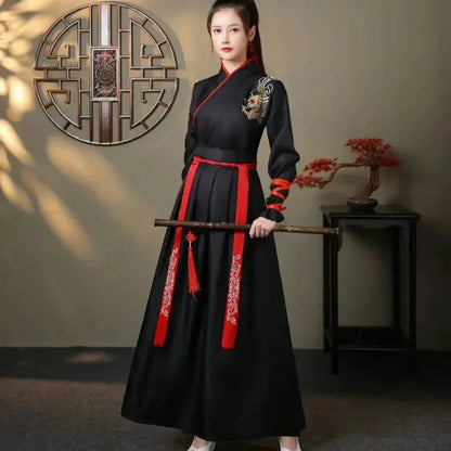 Chinese Hanfu Dress Women Clothing Vintage Ethnic Style Fashion Clothes Elegant Streetwear Casual Chinese Traditional Dress Men SS69