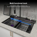 BOSX Stainless Steel Kitchen Sink with Waterfall Faucet