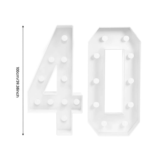 Bymaocar 100cm Giant LED Number Light for Birthday Wedding Anniversary Decor