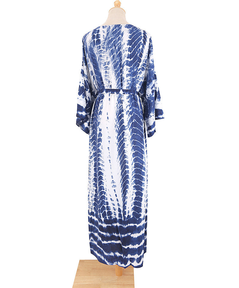 Tie Dye Kimono Swimsuit Cover-Up for Women - Flowy Rayon Beach Dress