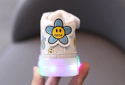 casual shoes Disney spring fall LED Toddler shoes children cartoon casual shoe Minnie soft-soled girls light up sneakers baby