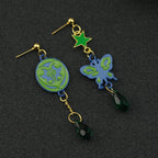 Anime JoJo Bizarre Adventure Drop Earrings Cosplay Props JOJO Kakyoin Noriaki Butterfly Cherry Earrings Ear Clip Jewelry Gift