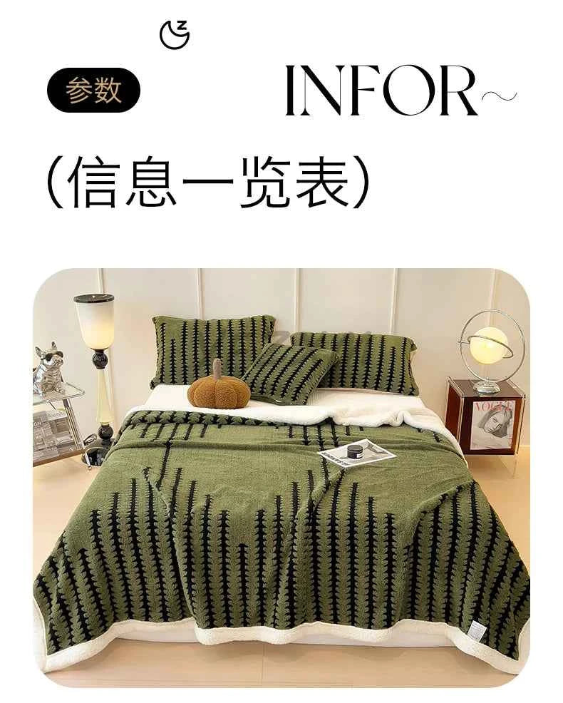 Thicken Warm Flannel Blanket Super Soft Fluffy Queen Blanket Single Double Size Cozy Skin-friendly Multifunctional Nap Blanket