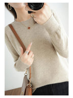 Autumn And Winter Cashmere Sweater Women's Crew Neck Pullover Casual Knitted Top Women's Short Undercoat Fashion 18 Colors SS69