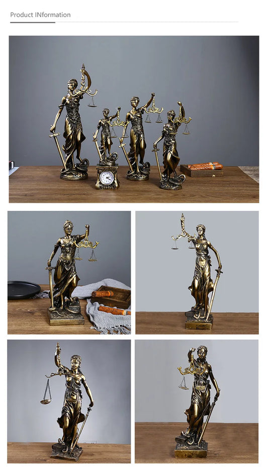 Themis Goddess of Justice Resin Statue Antique Style Greek Mythology Decor