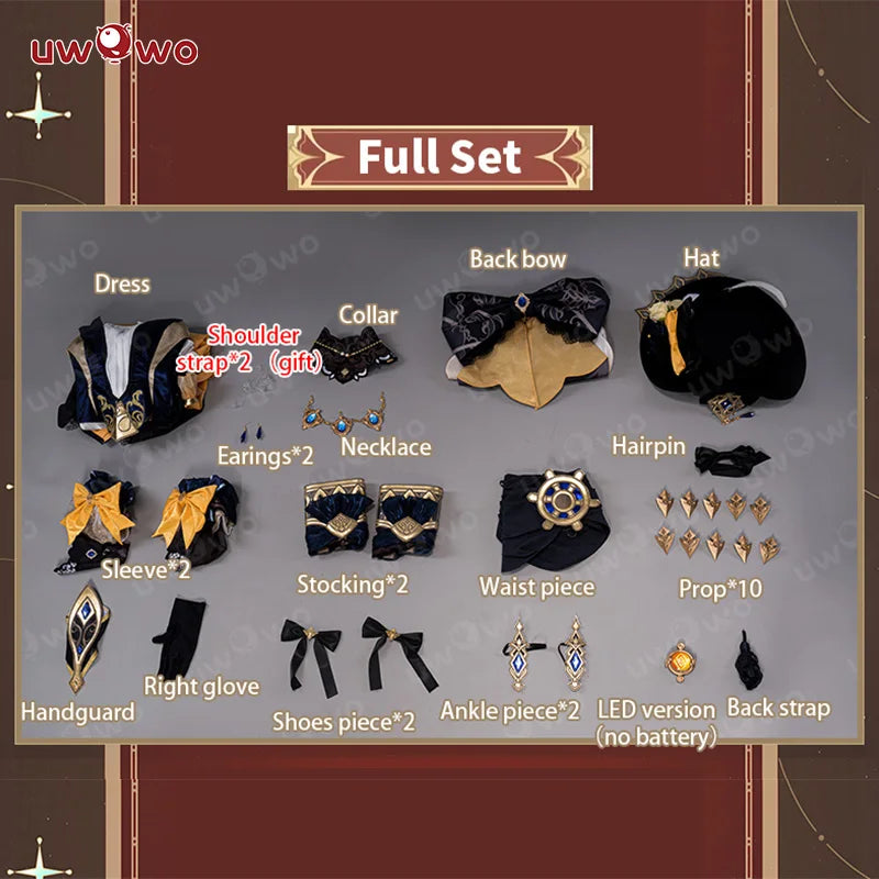 IN STOCK UWOWO Navia Cosplay Genshin Impact Navia Cosplay Costume Fontaine Rococo Style Dress Cosplay Halloween Costume
