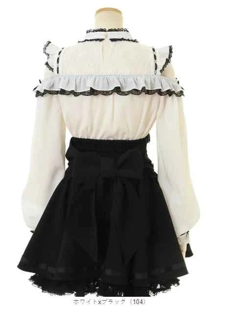 Japanese Mine Tie Sweet Bow Long Sleeve Chiffon Shirt Liz High Waist Elastic Slim Pleated Plaid Skirt Sets Short Skirts Women