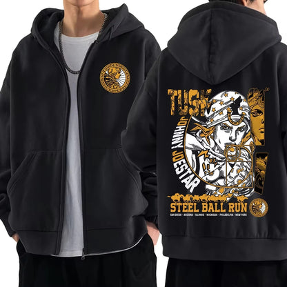 JoJo's Bizarre Adventure Johnny Joestar Cotton Zip Up Hoodie Sweatshirt