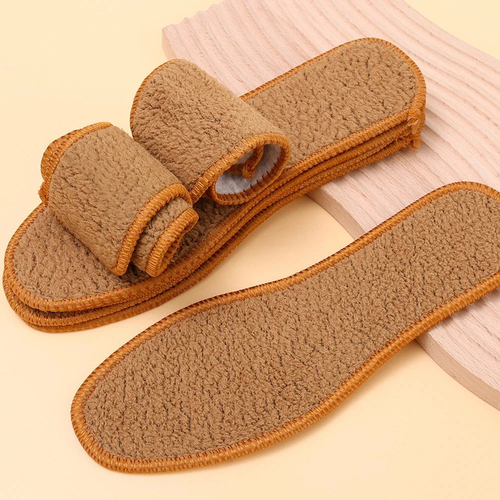 Winter Alpaca Wool Insoles Soft Plush Warm Thicken Foot Thermal Shoe Insole for Women Men Breathable Snow Boots Shoes Heat Pads SS69