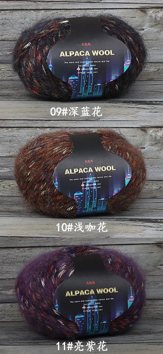 Nine-colored Bird, Seven-colored Alpaca Wool Self-knitting Scarf, Yarn Ball, Handmade Knitting, DIY Medium-thick Sweater and Coa SS69