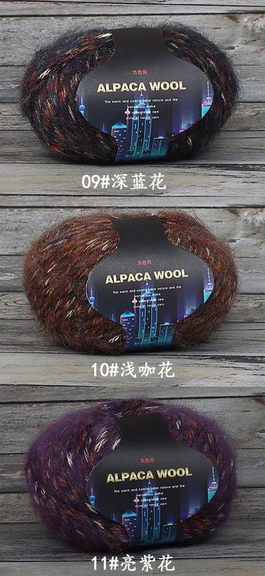 Nine-colored Bird, Seven-colored Alpaca Wool Self-knitting Scarf, Yarn Ball, Handmade Knitting, DIY Medium-thick Sweater and Coa SS69