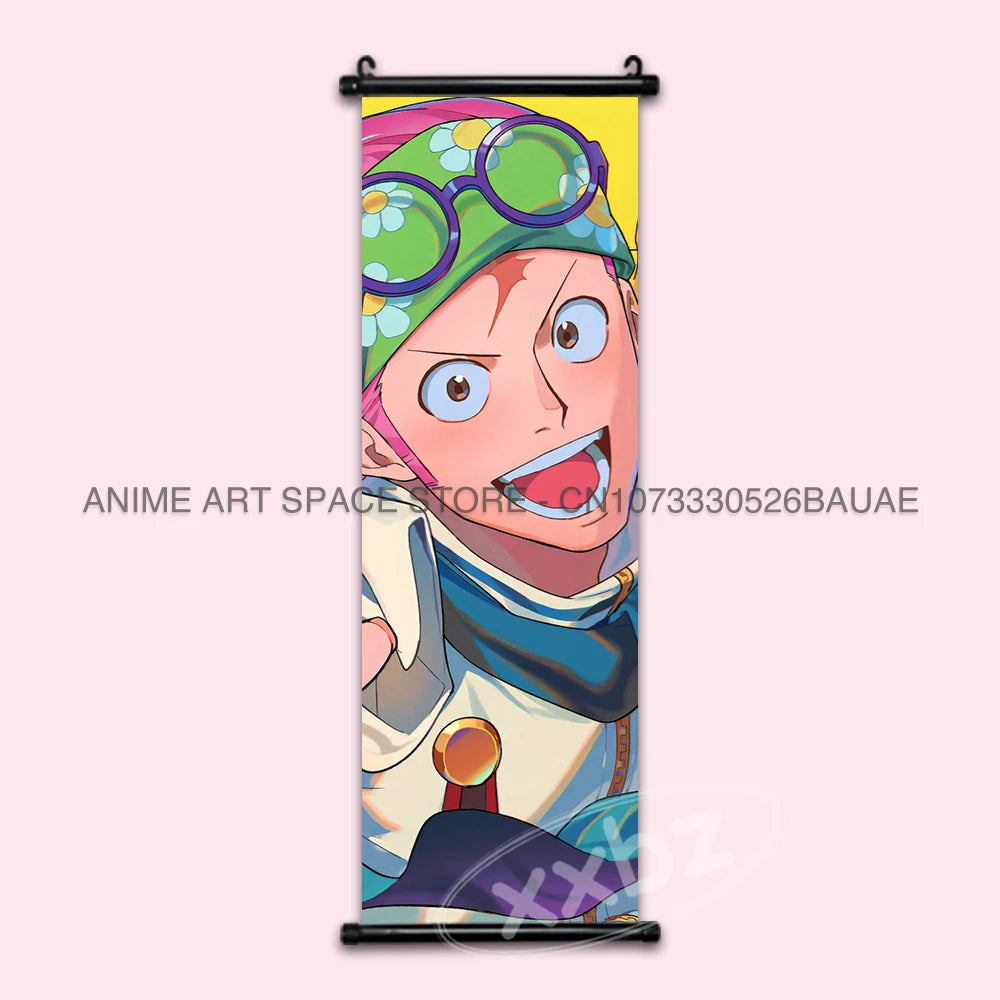 ONE PIECE Hanging Painting Japanese Anime Home Decor Wall Art Luffy Scrolls Pictures Passion Straw Hat Pirates Warm Blood Comics SS69 17.69 hzw26-30 / CHINA / 25x75cm(10x30inch)