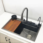 CKWS 304 Stainless Steel Waterfall Kitchen Sink with LED Display