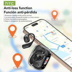 HTC NE11 Earphones Bluetooth V6.0 AI Translator Earbuds Open-Ear Wireless Headphones LCD Screen BASS Stereo 8 Hours Long-life
