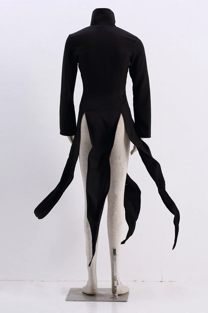 RZCOSYZH Women's Tatsumaki Anime Cosplay Costume Black Polyester Dress