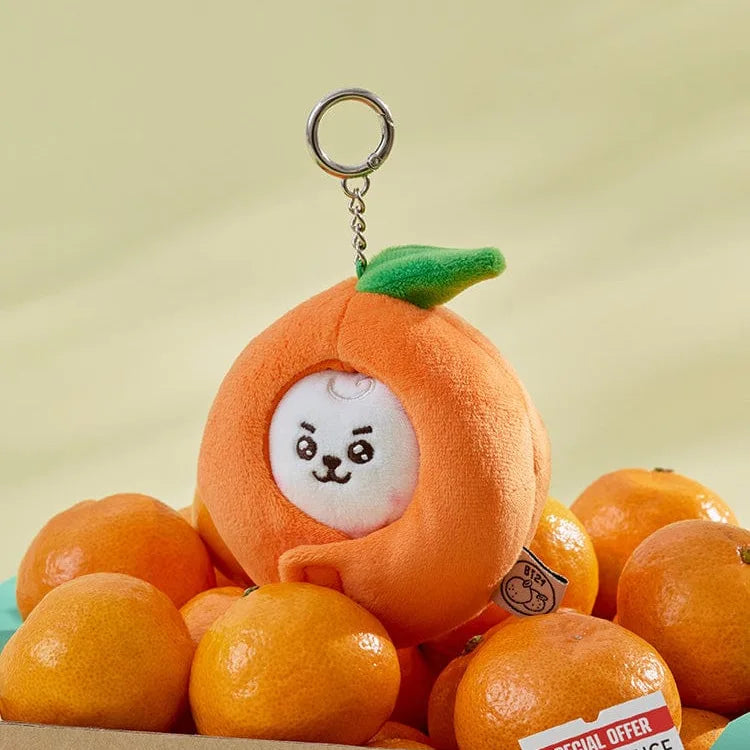 Orange Cartoon Plush Keychain 10cm Stuffed Bag Charm