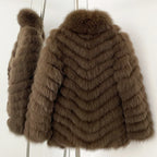 OFTBUY Women's Real Fox Fur Coat - Thick Warm Winter Jacket