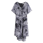Women floral Chiffon Flower Dress 2026 trends new in Ladies Elegant V Neck short Sleeve korean style Summer Dress Female Clothes