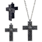 with Secret Compartment Cross Pendant Necklace Openable Stainless Steel Chain Pendant Necklace Vintage 3D Printed Charm Jewelry SS69 7.69 as show