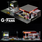 1/64 Scale Diecast Car Garage Diorama with LED Lighting