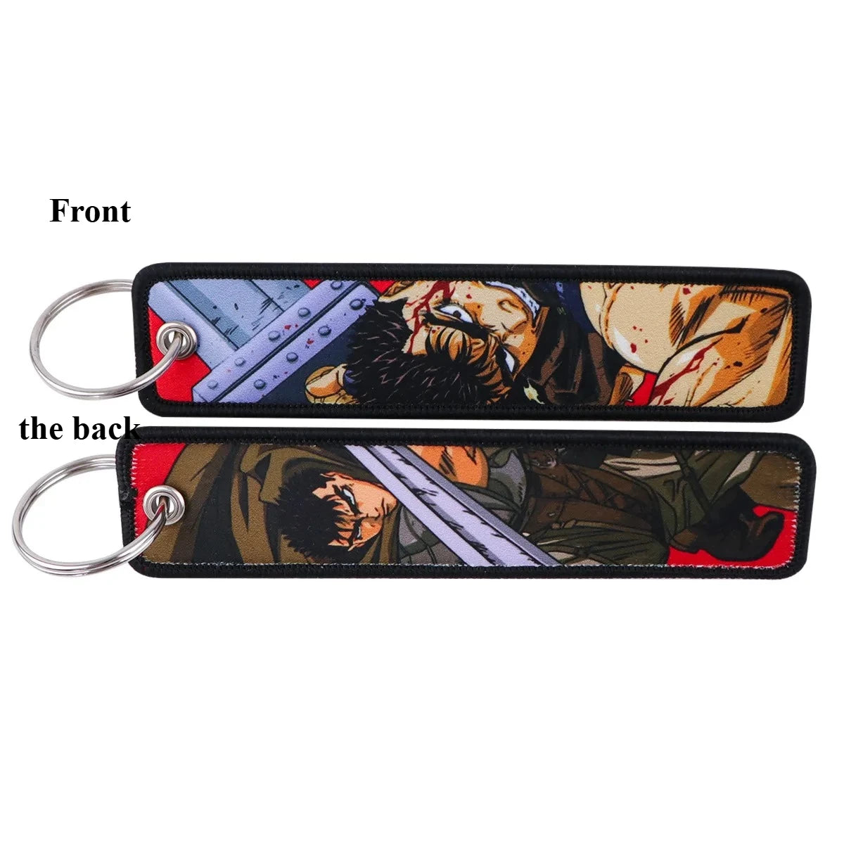 Sword Wind Legend Anime JOJO Wonderful Adventure Weaving Mark Keychain Sword Wind Legend Decorative Chain Fabric Key Pendant