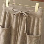 Autumn And Winter100% Pure Wool Skirt Women's Long Pocket Small A Skirt High Waist Slim Cashmere Knit A-Line Skirt