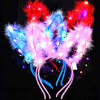 10/20/30 pcs Led Glow Cat Bunny Ear Horn Hairbands Light Up Flash Headband Women Girl LED Neon Birthday Wedding Party Supplies
