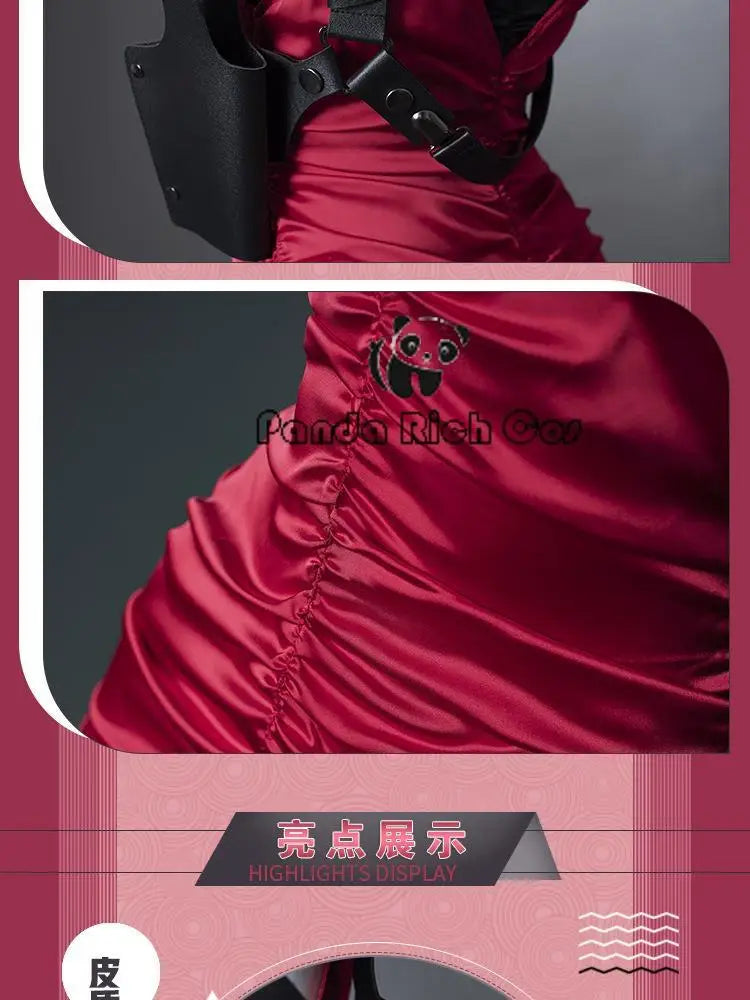 Ada Wong Resident Evil Red Cheongsam Cosplay Dress for Women