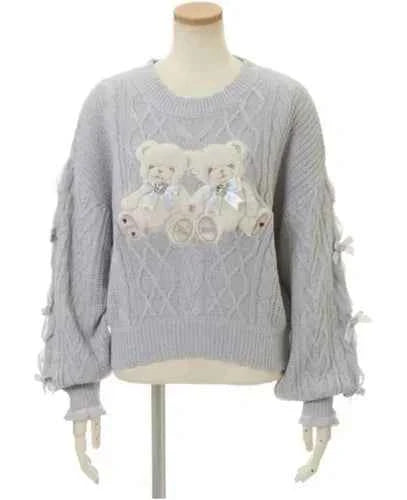 Mine Style Autumn and Winter Classic Cartoon Bear Sweater Lady Girls Sweet Round Neck Loose Sweater Japanese Liz Knit Tops