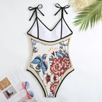2023 New Arrival Push Up Women Bikini Set Floral Printed Ruffle Bikinis Strappy Bandage Swimwear Brazilian Biquini Bathing Suit SS69
