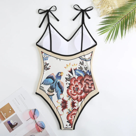 2023 New Arrival Push Up Women Bikini Set Floral Printed Ruffle Bikinis Strappy Bandage Swimwear Brazilian Biquini Bathing Suit SS69