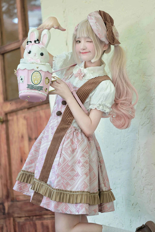 Japanese Original Lolita Cartoon Cute Rabbit Plush Shoulder Bag Sweet Kawaii Jk Uniform Oblique Span Bag