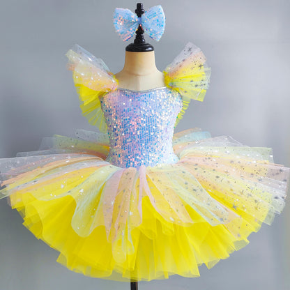 Dance Wear Summer Children Clothing Princess Performance Fairy Tutu Kids Clothes Ballet Leotards for Girls Dress Stage Costumes