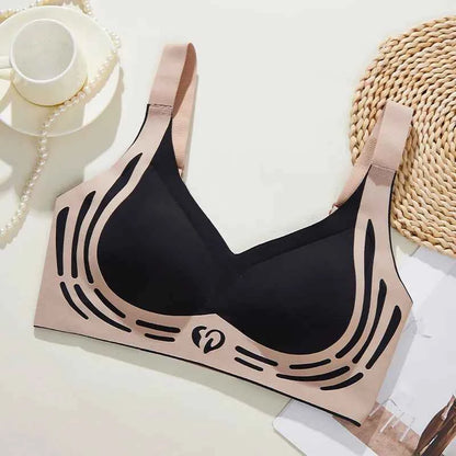 Plus Size Everyday Bra for Woman  Sport Double Support Seamless Brassiere Top No-trace Push Up Bra Padded Fixed Cup Underwear