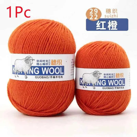 50g/Ball 100% Wool Yarn Pure Merino Thick Thread For Hand Knitting Scarf Sweater DIY Doll Woven Material