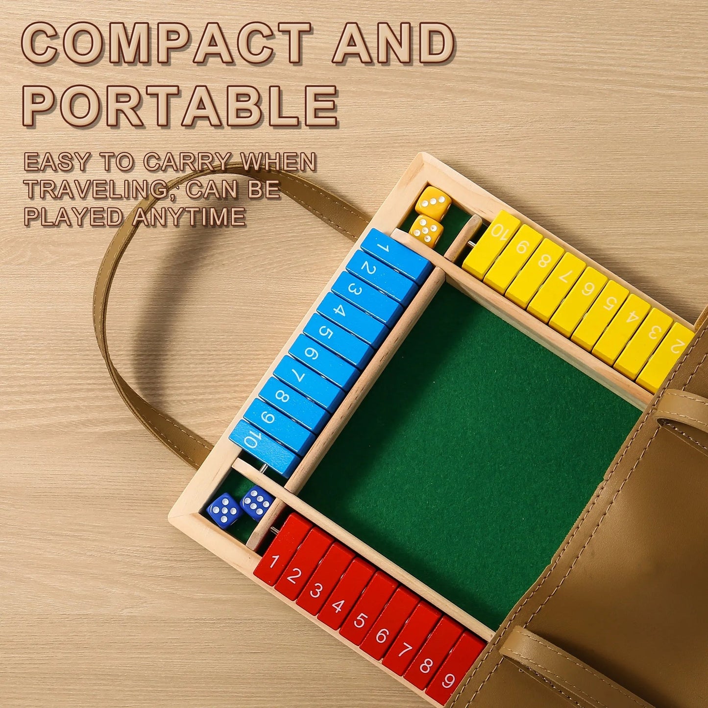 AIUAZA 1 Set Drinking Games, Wooden Board Game For 1-4 Players, Classic Family Game With 8pcs Dices, gaming gift SS69