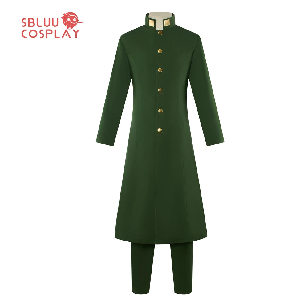 SBluuCosplay Anime Noriaki Kakyoin Cosplay Costume Dark Green Uniform Outfit Halloween Party Costume Upgrade Version