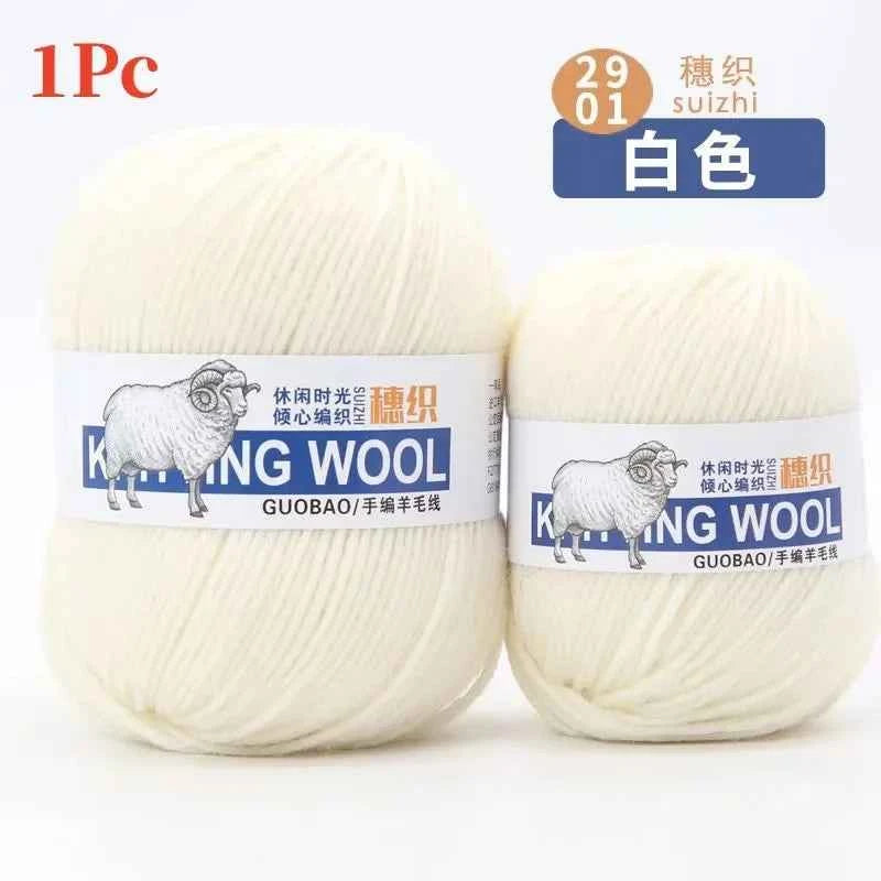 50g/Ball 100% Wool Yarn Pure Merino Thick Thread For Hand Knitting Scarf Sweater DIY Doll Woven Material