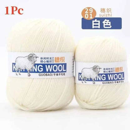 50g/Ball 100% Wool Yarn Pure Merino Thick Thread For Hand Knitting Scarf Sweater DIY Doll Woven Material