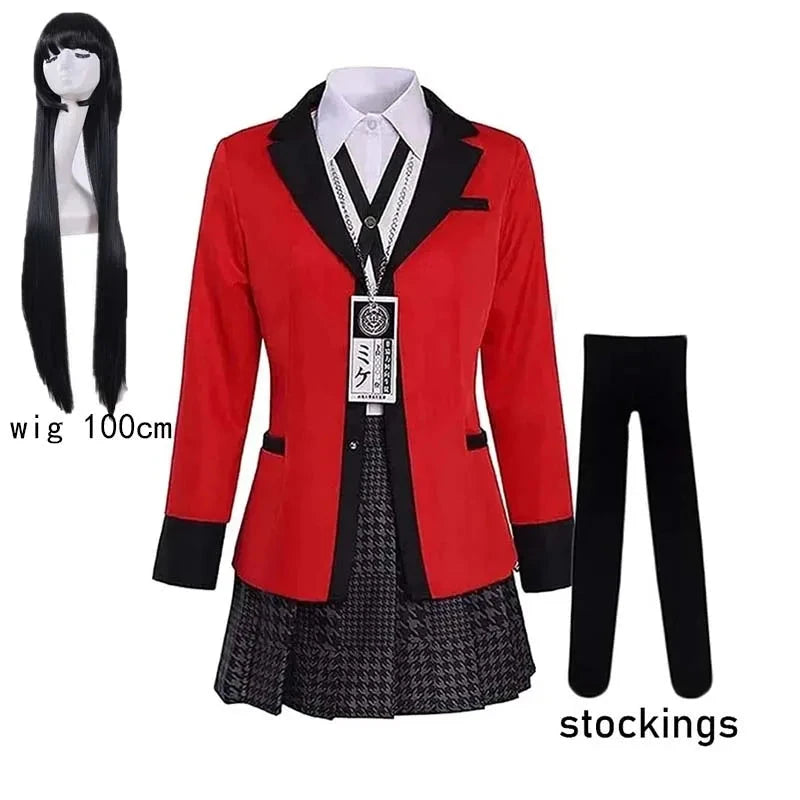 Yumeko Jabami Cosplay Costume School Uniforms Jabami Yumeko Outfits Full Set with Stockings Girl JK School Uniform For Comic Con SS69