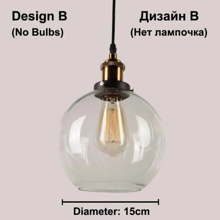 The Nordic Loft Modern Bedroom Pendant Lamp with Clear Gray Amber Vintage Pendant Lights Dining Glass Hanging Light Fixtures