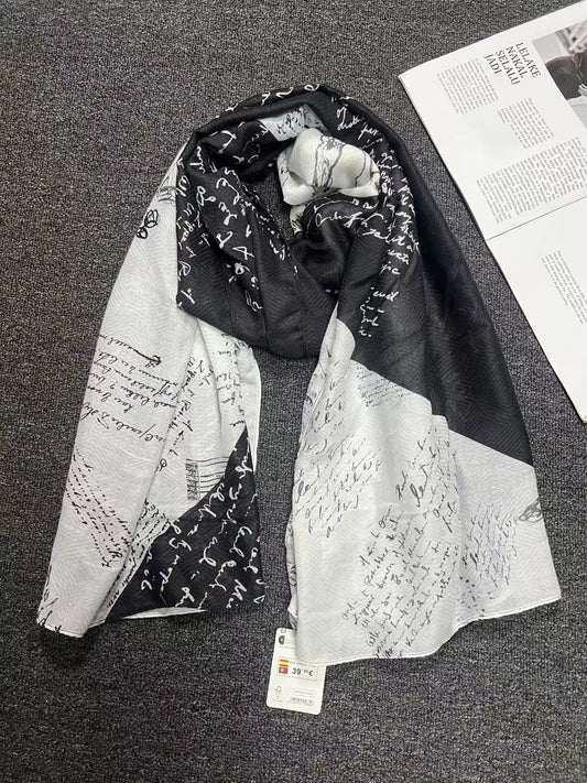 Foreign Trade Original Order Spanish Fashion New Product Knitted Embroidery Printed Outdoor Beach Sunshade Women's Scarf SS69 17.69 12