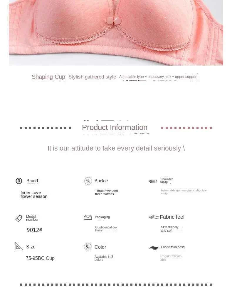 2025 Open front non-underwire maternity bra folding anti-sagging Breastfeeding underwear during pregnancy