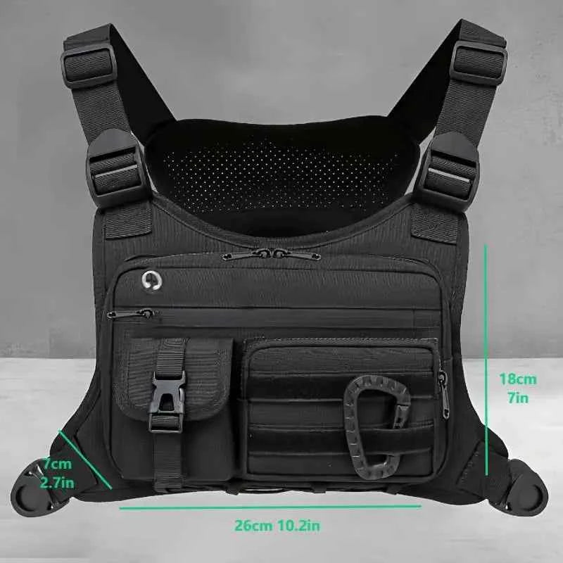 Outdoor Chest Bag For Men and Women, Tactical Vest For Running, Cycling, EDC Chest Pack Rig For Sports and Workouts