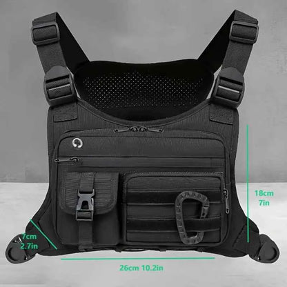 Outdoor Chest Bag For Men and Women, Tactical Vest For Running, Cycling, EDC Chest Pack Rig For Sports and Workouts