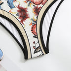 2023 New Arrival Push Up Women Bikini Set Floral Printed Ruffle Bikinis Strappy Bandage Swimwear Brazilian Biquini Bathing Suit SS69