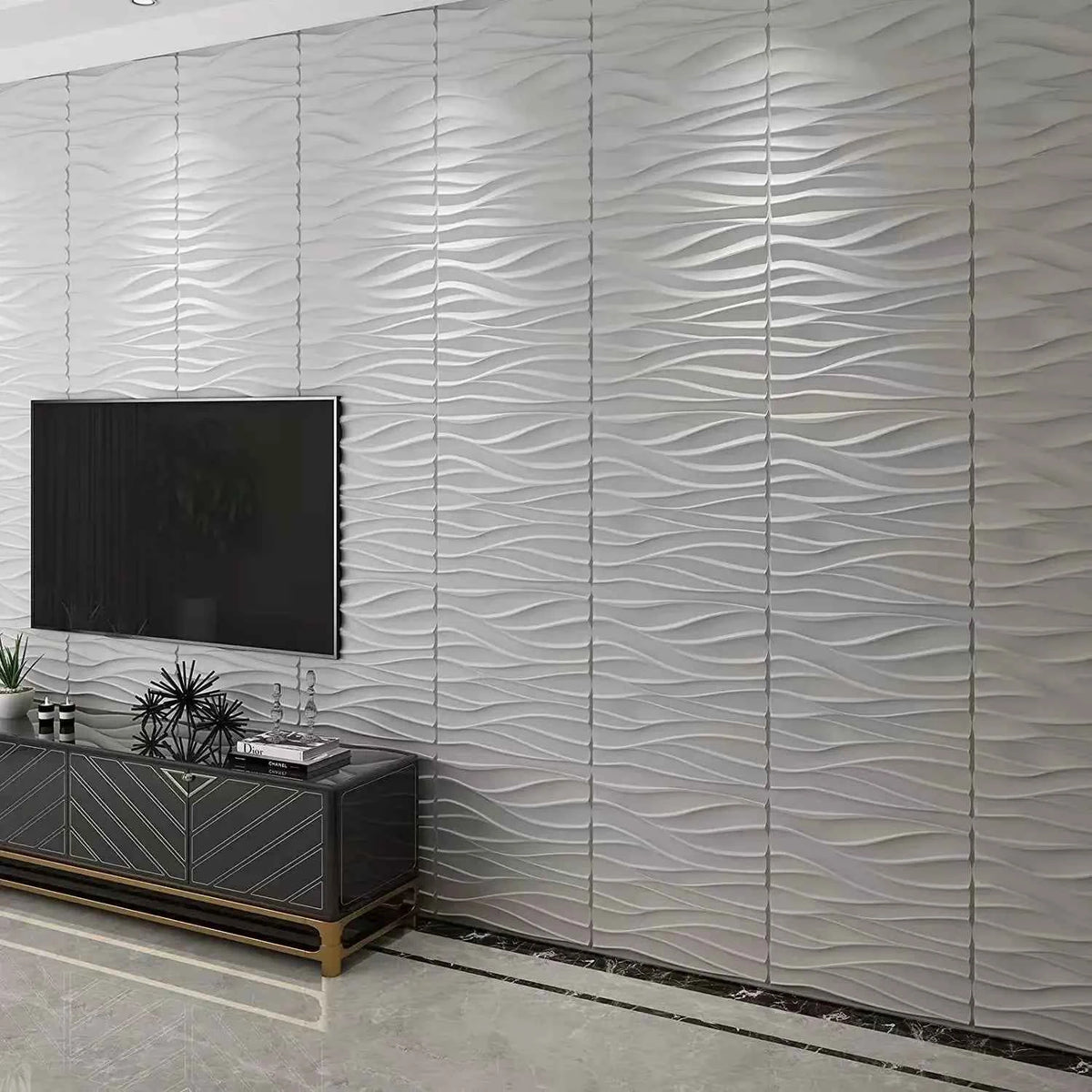 20PCS 3D Wall Panels 30x30cm Indoor Wall Decoration for Living Room Bedroom Hotel Office  Mural Tile-Panel-Mold 3D Wall Sticker