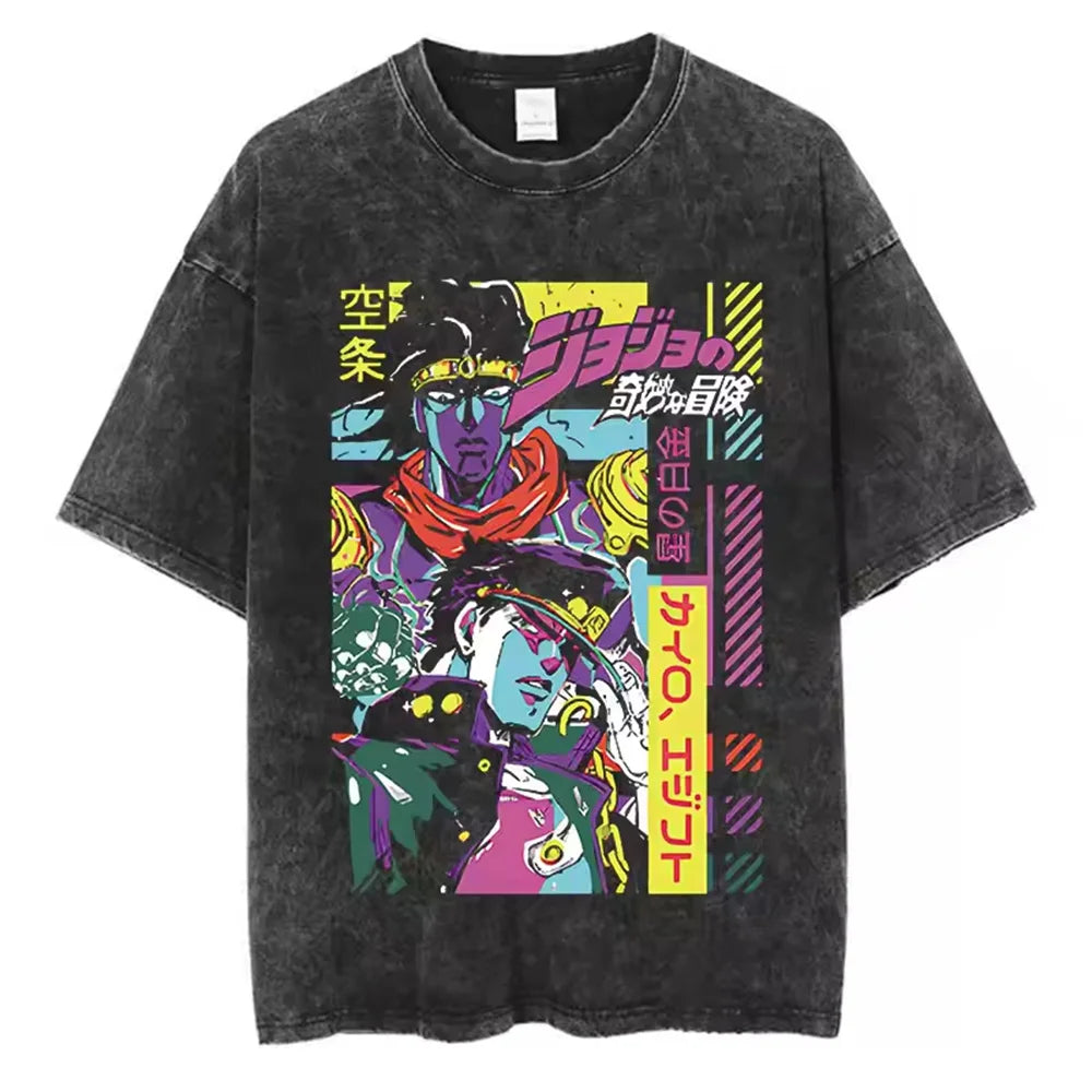 Jojo Bizarre Adventure High Quality Cotton Tshirt Harajuku Streetwear Japanese Men Top Comic Y2k Anime Man Clothing SS69 14.69 xuehua-93628 / XXL