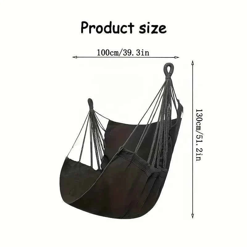 Portable Fabric Hammock Chair with Anti-Tip Design - Includes Storage Bag for Patio, Garden, Dorm & Outdoor Relaxation